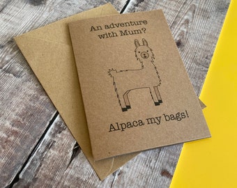 Funny Alpaca Greetings Card for Mum