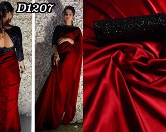 red saree look for party