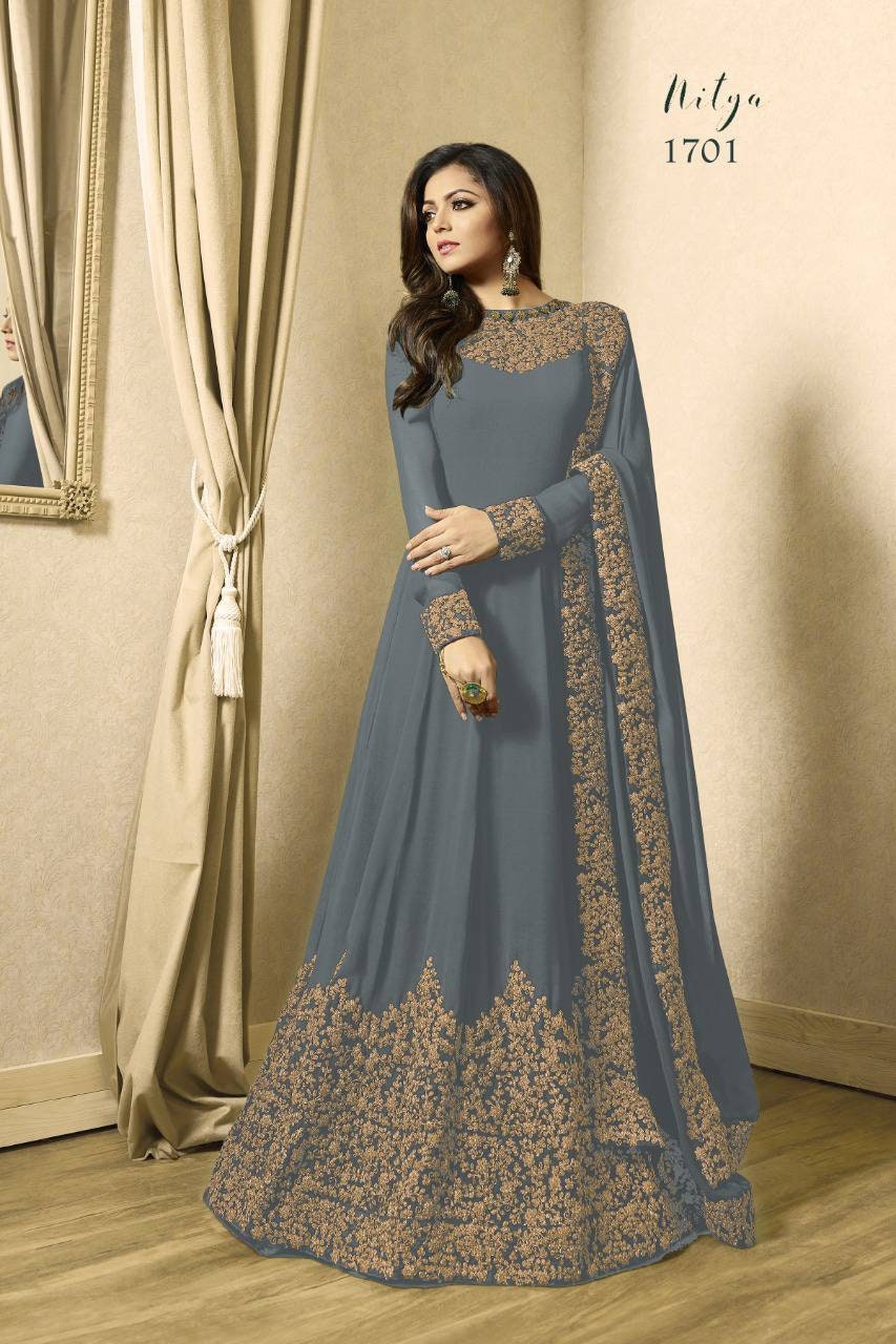 Green Net Wedding Indian Pakistani Long Gown Anarkali Suit SFVPL20903 –  ShreeFashionWear