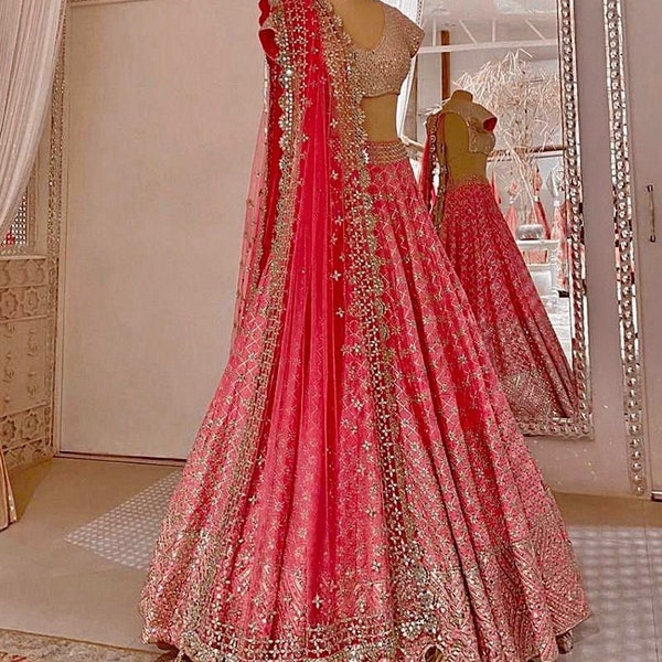 Pink Color Designer Sequence Lehenga Choli For Women,Bridesmaid Lehenga,Indian Wedding Bridal Wear Lengha Choli Bollywood Party Wear Lehenga