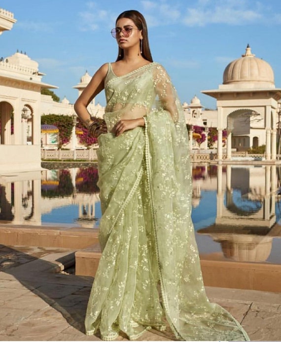net saree for wedding party