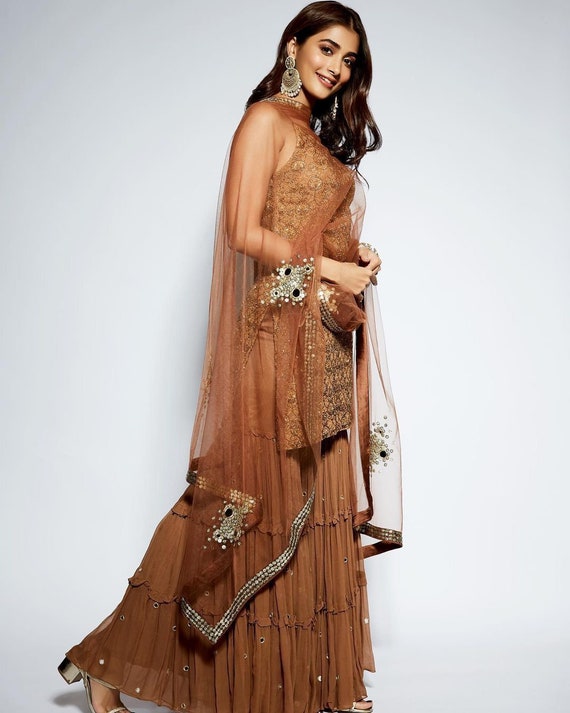 Coffee Colour Sharara Salwar 