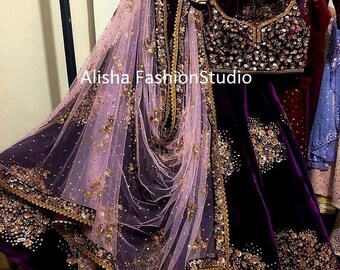 Velvet Lehenga - Etsy