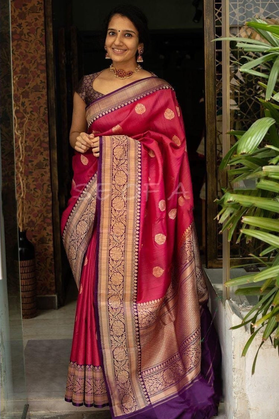 Pink Colore Designer Bold and Beautiful Saree Indian Traditional Saree  Bollywood Style Exclusive Party Wear Kanchipuram Silk Saree -  Ireland