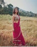 Magenta colore Bollywood Style Designer Saree Party Wear Saree Embrodery Work Ruffle Saree Wedding wear saree 