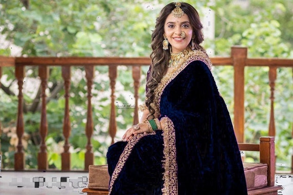 Velvet party wear clearance sarees