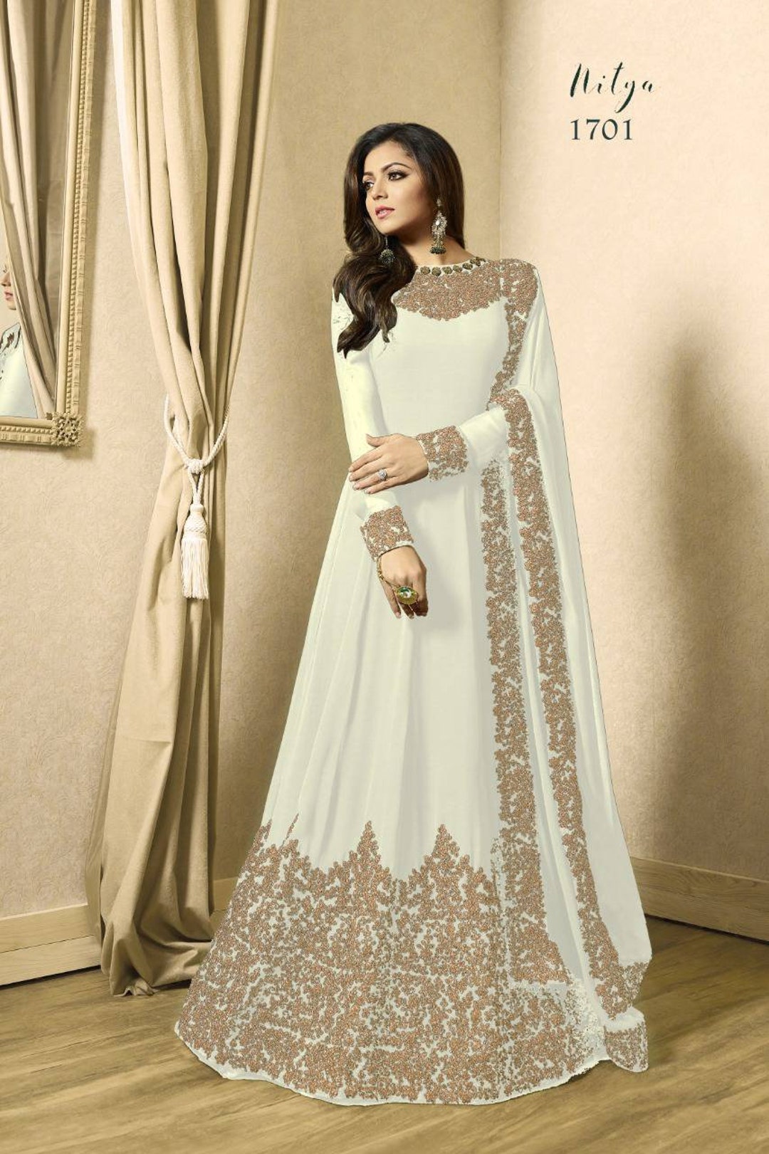 White Silver Lehenga Gown Pakistani Wedding Dresses – UY COLLECTION