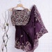 Wine Colour Beautiful Georgette With Embroidery Work Saree Party Wear saree Wedding Wear Saree Bold And Beautiful Saree 