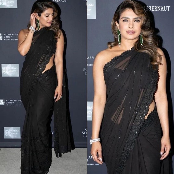 Designer saree top for farewell party