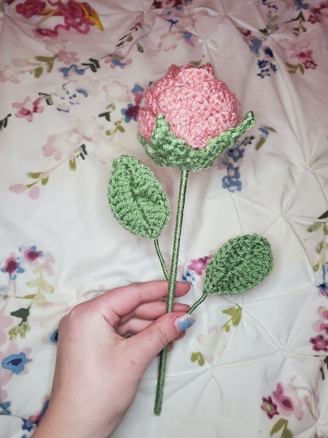 Crochet Flower Rose Etsy