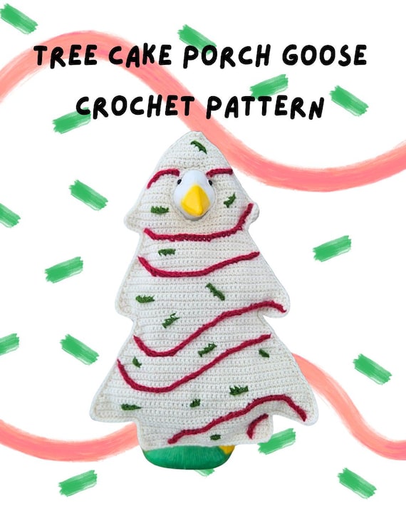 Tree Cake Porch Goose Crochet Pattern 17" and 23" Porch Geese
