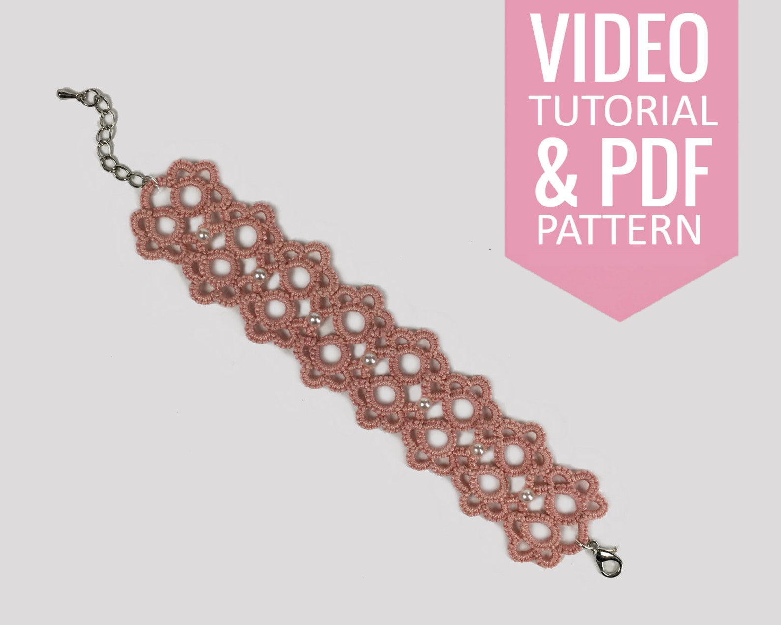 Needle tatting PDF pattern & video tutorial of lace bracelet Etsy