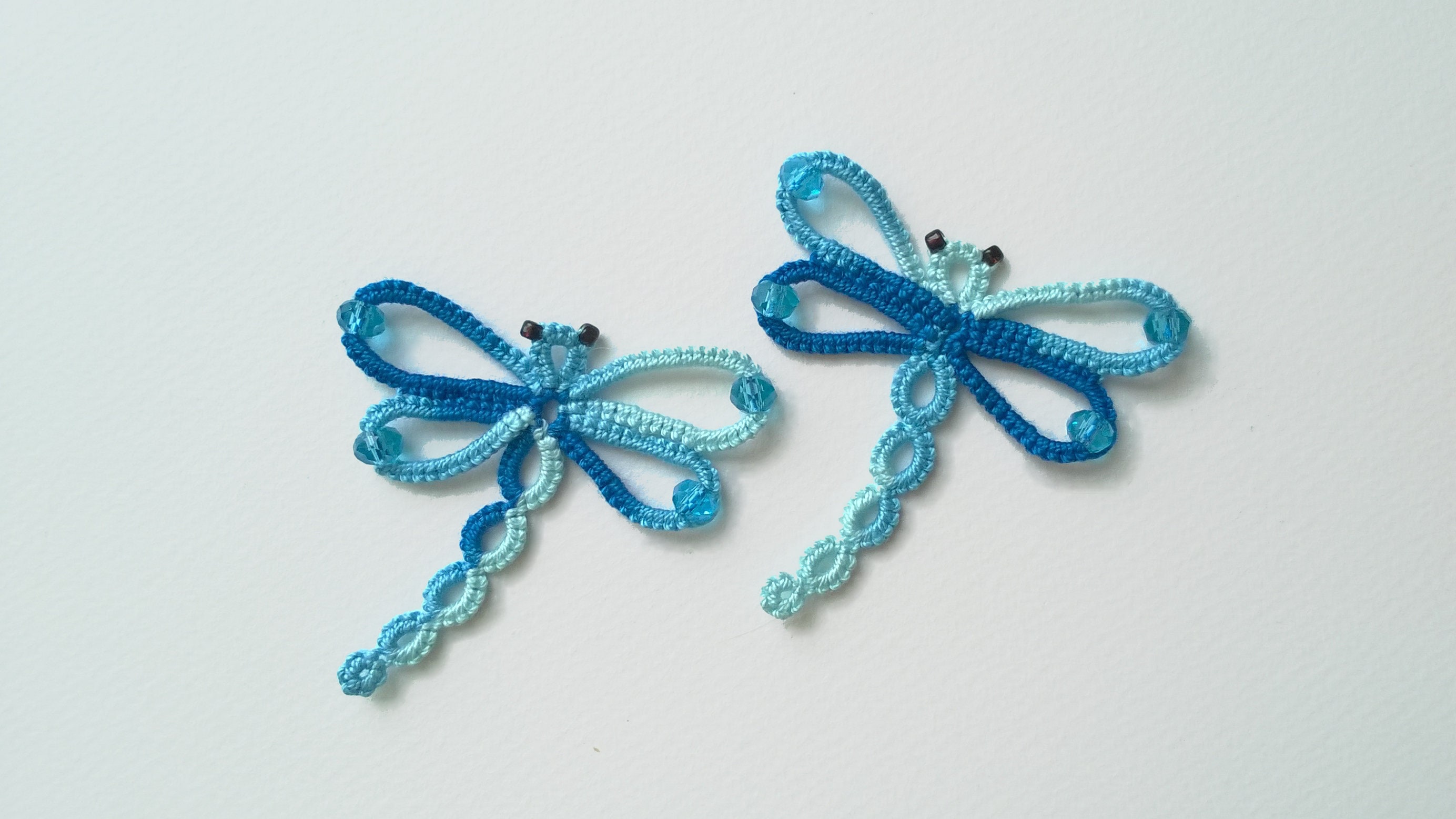 Needle Tatting PDF Pattern & Video Tutorial of a Dragonfly Etsy