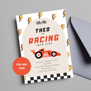Boy&#39;s Race Car Birthday Invitation | Instant Download | Editable Template
