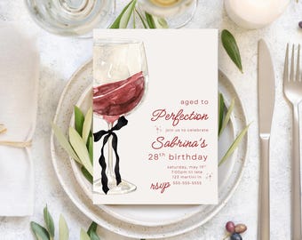 Aged to Perfection Birthday Invitation | Instant Download | Editable Template
