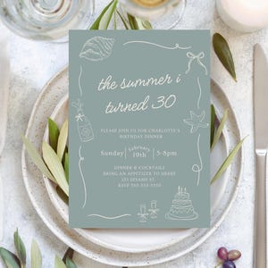 The Summer I Turned Coastal Beach Birthday Invitation | Instant Download | Editable Template