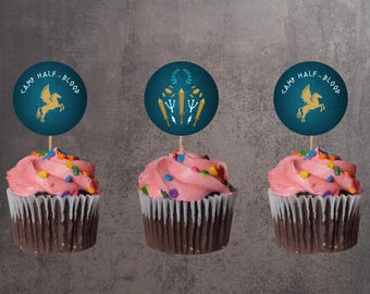 Percy Jackson Inspired "Camp Half-Blood" Cupcake Toppers | Physical Item | Shipped To You