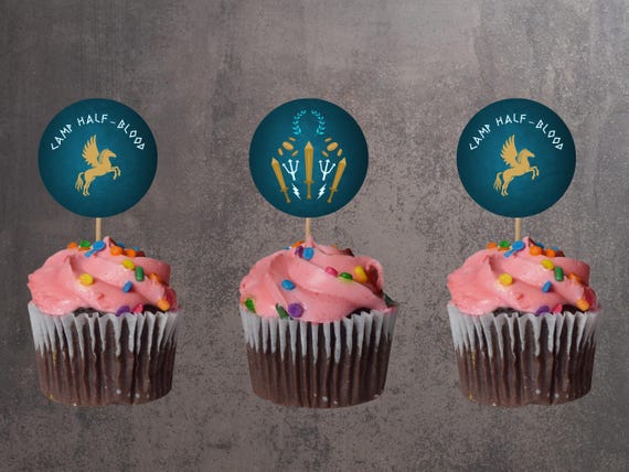 Percy Jackson Inspired "Camp Half-Blood" Cupcake Toppers | Physical Item | Shipped To You