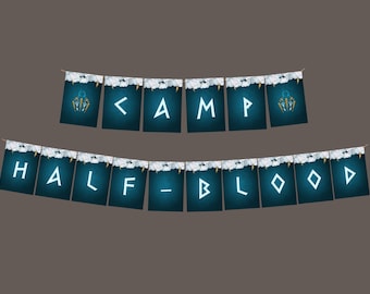 Percy Jackson Inspired Greek Gods Birthday "Camp Half-Blood" Banner | Physical Item | Ready to Hang