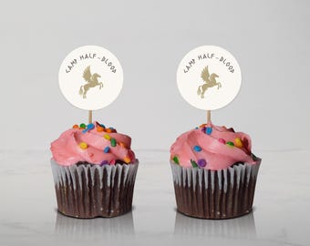 Percy Jackson Inspired "Camp Half-Blood" Cupcake Toppers | Physical Item | Shipped To You