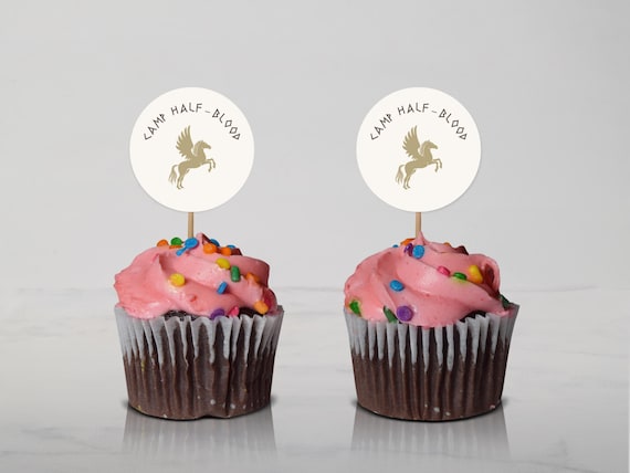 Percy Jackson Inspired "Camp Half-Blood" Cupcake Toppers | Physical Item | Shipped To You