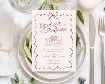 Aged to Perfection Birthday Invitation | Instant Download | Editable Template