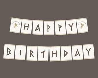 Percy Jackson Inspired Greek Gods "Happy Birthday" Banner | Physical Item | Ready to Hang