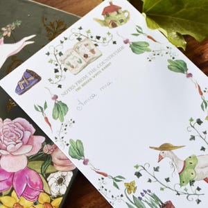 Block notes/ carta da lettere A5 oca cottagecore