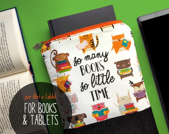 Funda para libros y tablets con animales, funda protectora de libros con  cremallera, porta libros con cremallera, regalo para amantes de la lectura  -  España