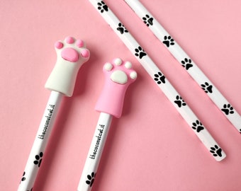 Crayon patte de chat et gomme en forme de patte, cadeau amusant pour les amoureux des chats ou des chiens
