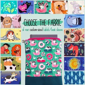 Custodia per libri e tablet Kobo Elipsa, Kindle Scribe Colorsoft, iPad Mini 7, book sleeve con cerniera, gatti cani conigli scoiattoli ricci