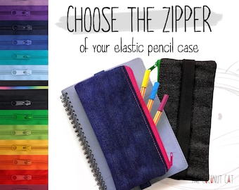 Étui agenda élastique en jean noir ou bleu, étui à stylos en denim pour agendas A5 et A4, pochette en tissu pour crayons et stylos