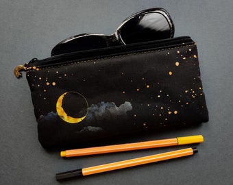 Étui à crayons avec lune, étui pour Onyx Boox Palma ou pour smartphone iPhone Samsung Pixel, porte-lunettes en tissu, porte-stylo fait main