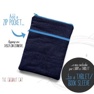 Ajoutez une poche à votre étui de liseuse ou à votre pochette de livre, une poche zippée pour un support de livre ou un étui pour tablette, des accessoires de livre Booksl. zip pocket