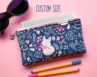 Zipper pouch for Onyx Boox Palma, Xteink X3 X4, Bigme Hibreak, Inkpalm Mini, Miyoo Mini, Retroid Pocket, Nintendo 3DS, glasses case with fox