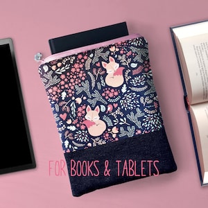 Fox Book und Tablet Hülle, Buchhülle für iPad Mini 7, Kindle Scribe, Kobo Elipsa, Onyx Boox Note Air, Samsung Galaxy, Lenovo
