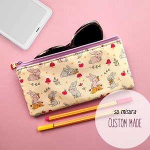 Padded case for Bigme Hibreak Pro, Onyx Boox Palma, InkPalm Mini, Miyoo Mini Plus, Retroid, Nintendo 3DS, PS Vita, pencil pouch with bunnies