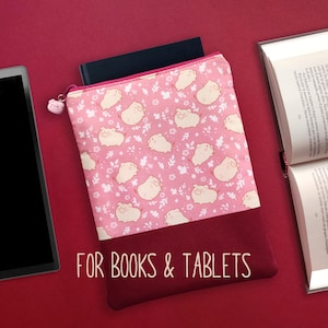 Book sleeve with pigs for Kobo Elipsa 2E, Kindle Scribe Colorsoft, Onyx Boox Note Air 5C, tablet pouch with zipper for iPad Mini 7
