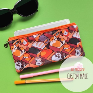 Custodia per Bigme Hibreak, Onyx Boox Palma, InkPalm Mini, iPhone, Samsung, Pixel, astuccio portapenne con gatti o porta occhiali di stoffa