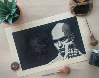 Sinéad - Grabado en linóleo