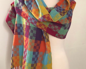 Carnival 2 - handwoven lambswool scarf