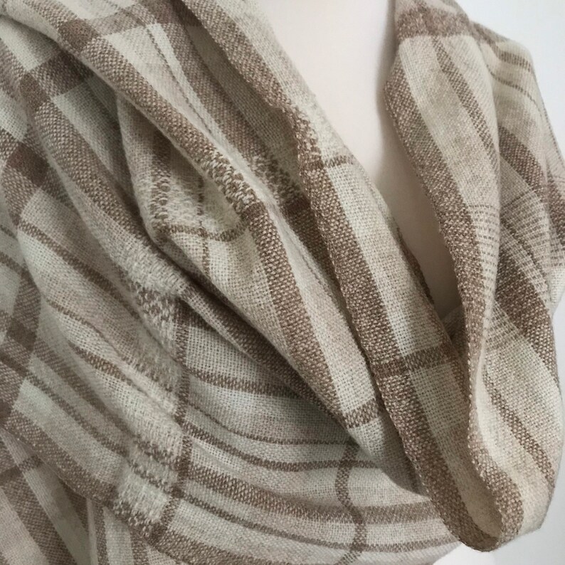 Handwoven Lambswool Scarf in Beige Natural and Caramel - Etsy UK