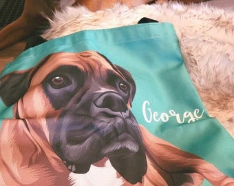 Custom Tote Bag Pet Portrait - Custom Dog Tote Bag, Pet Portrait Personalized with your own dog