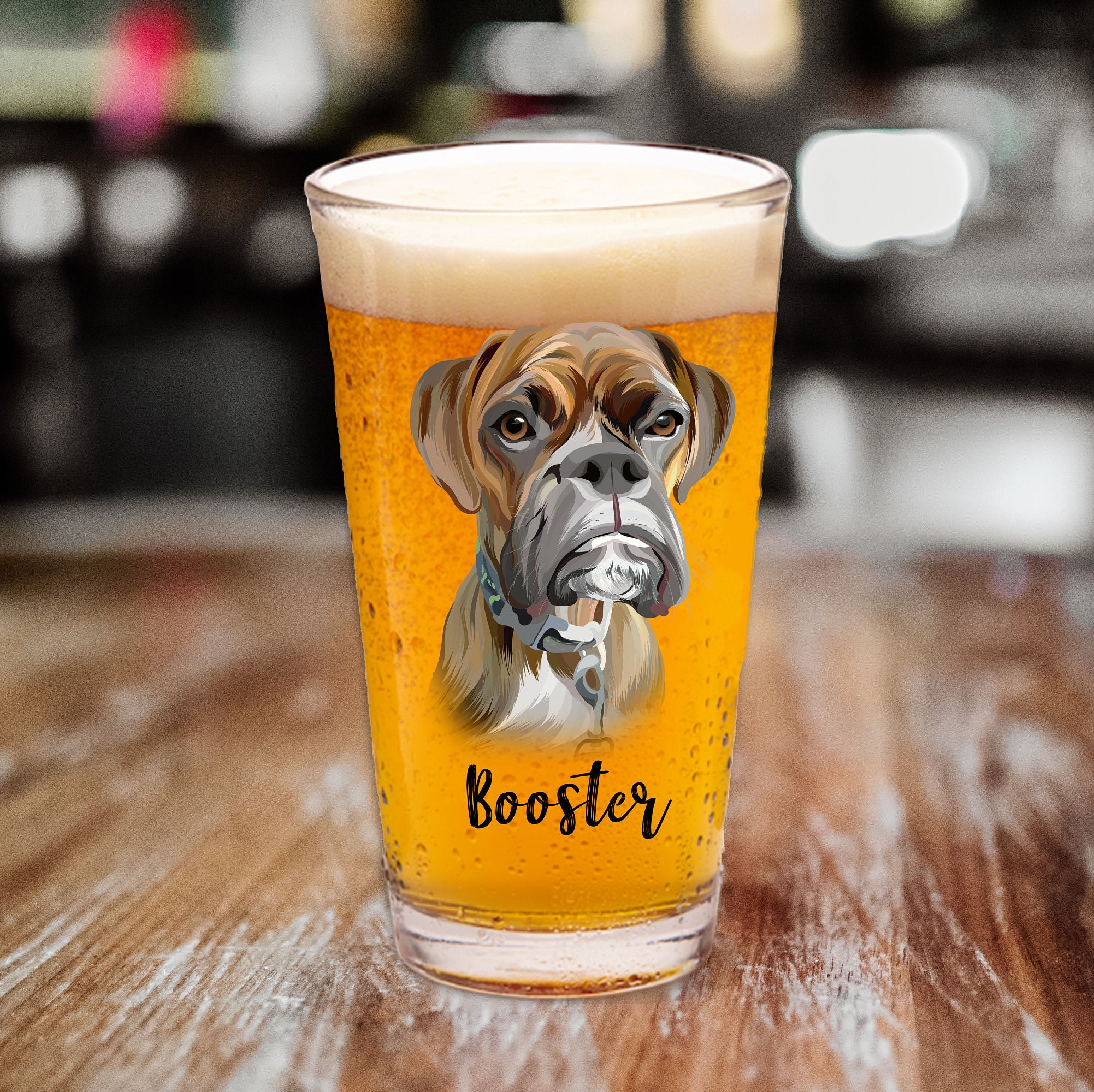 Custom Pet Beer Glass Set Custom Pet Portrait Personalized Etsy