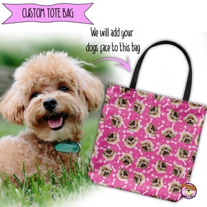 Custom Pet Tote Bag Personalized with faces of your dog image 4
