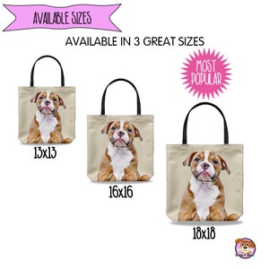 Custom Pet Tote Bag Personalized with faces of your dog image 5