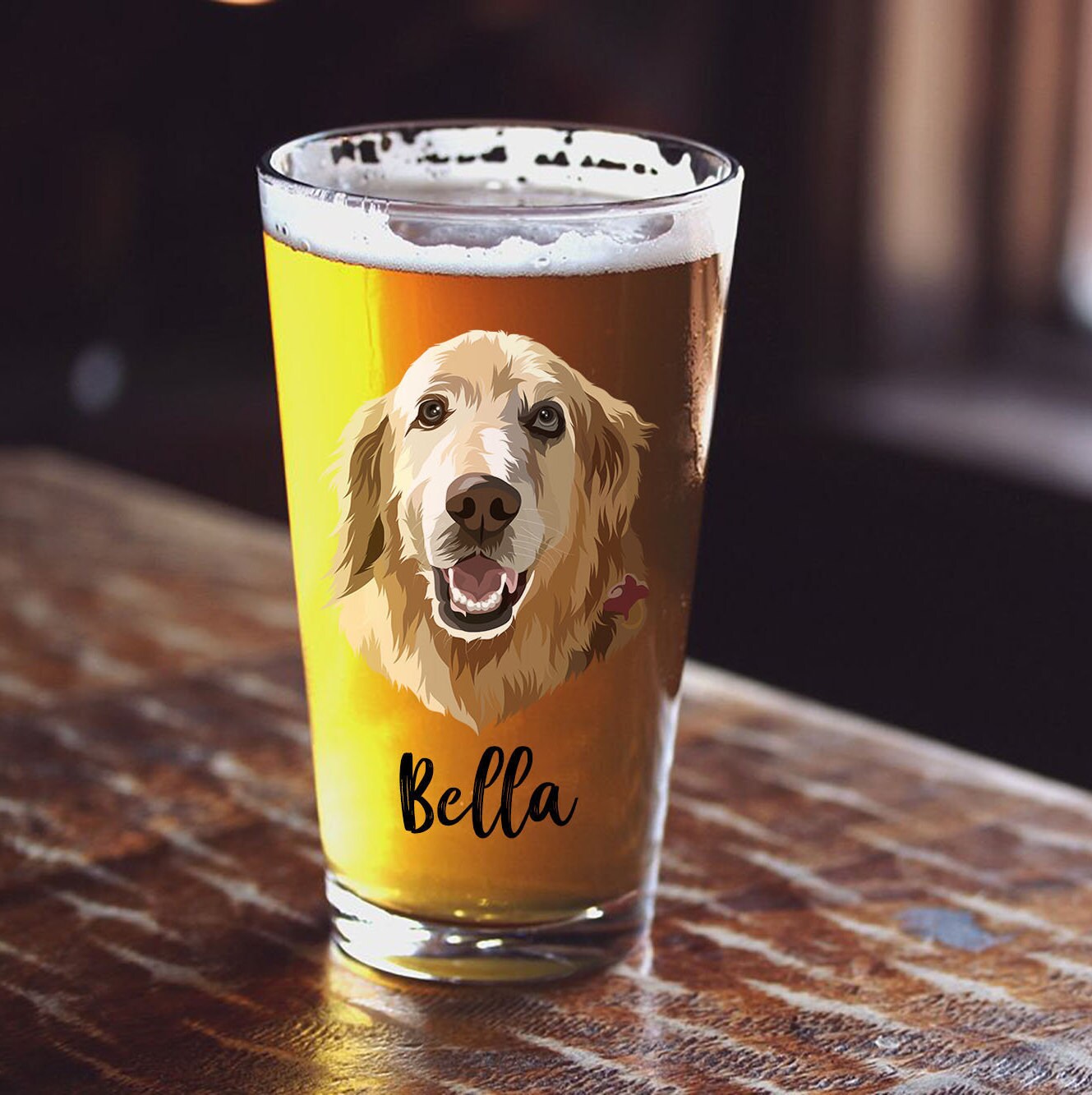 Custom Pet Beer Glass Set Custom Pet Portrait Personalized Etsy