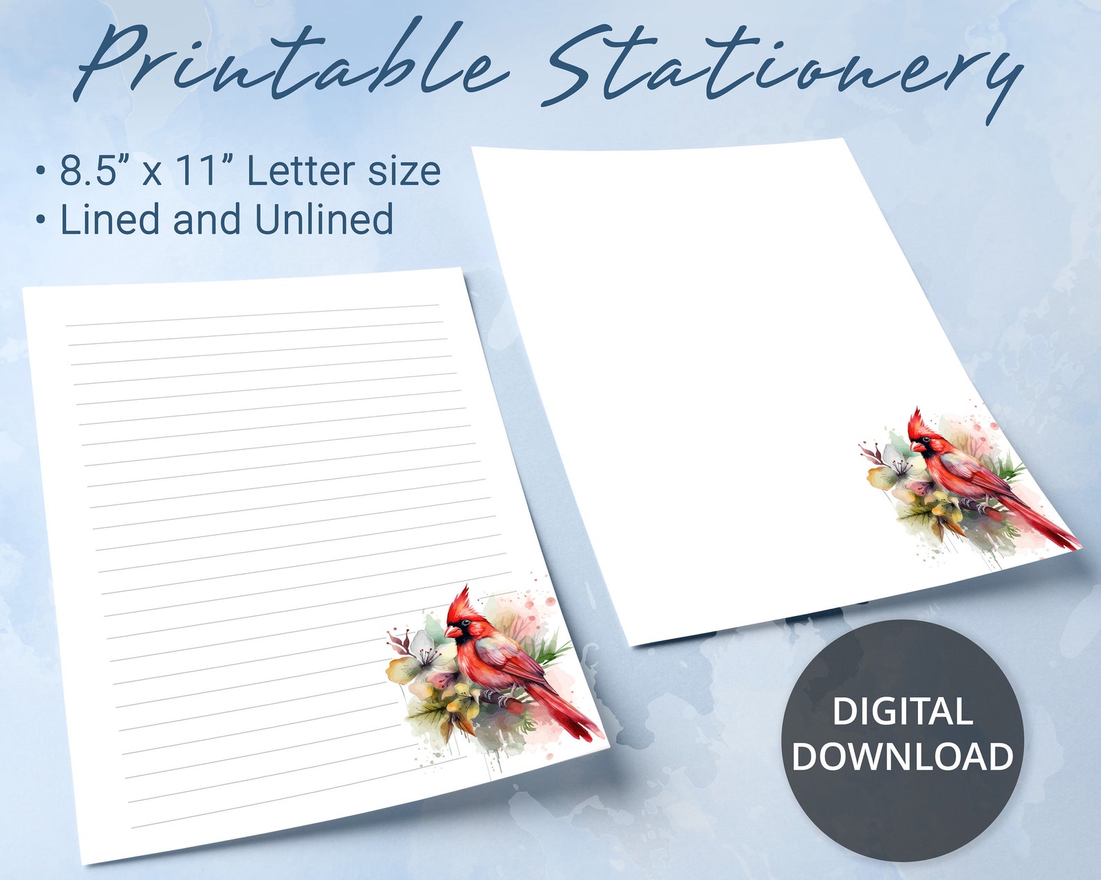 Printable Stationery Lined Paper, Printable Writing Paper With Cute ...