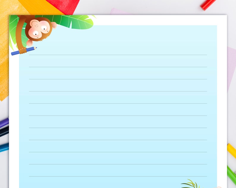 Printable Stationery for Kids, Printable Writing Paper With African ...