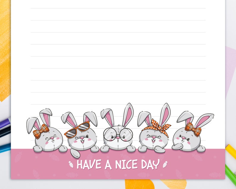 Printable Stationery for Kids, Printable Writing Paper With Cute ...
